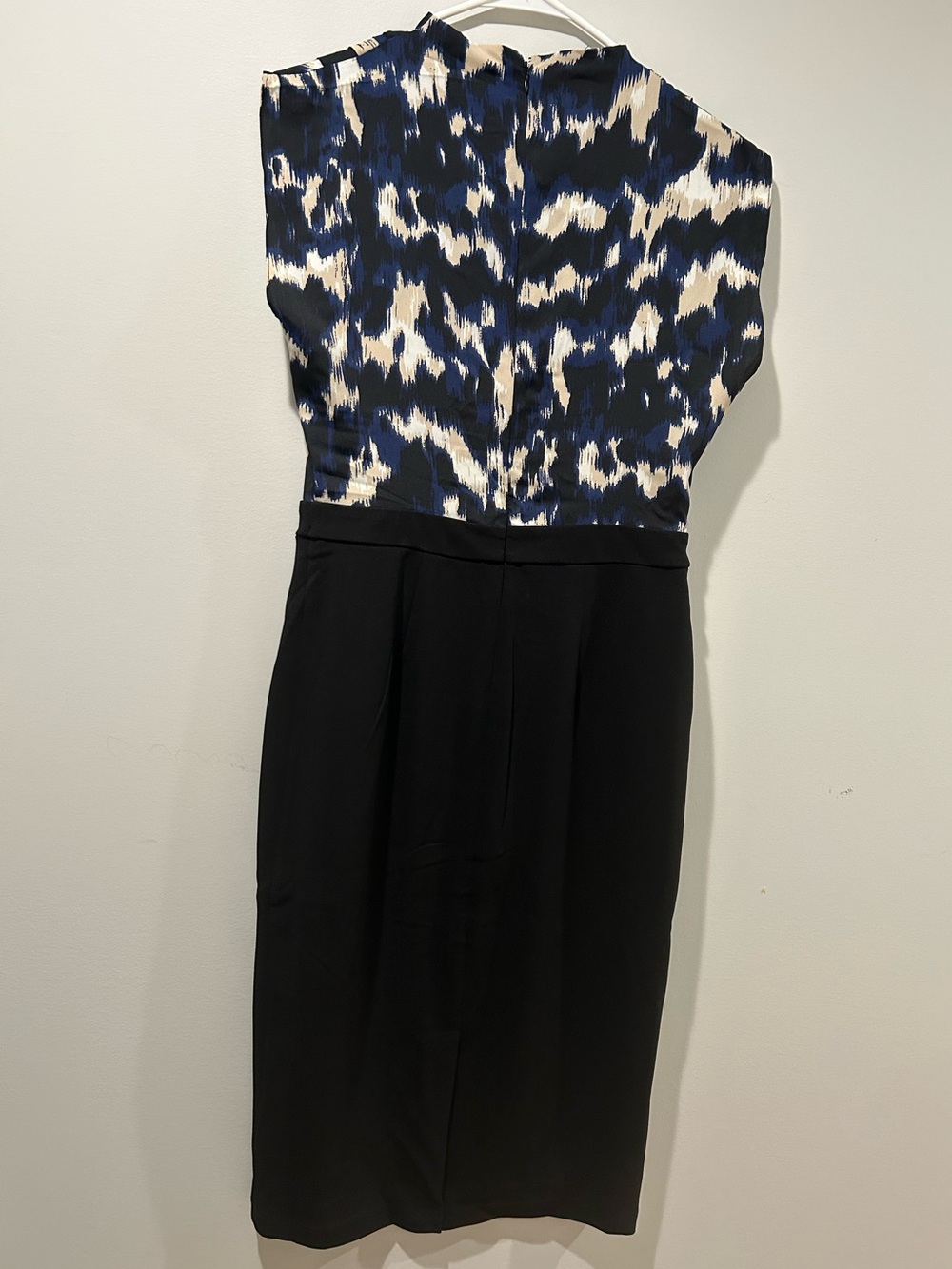NWT Tahari High Neck Blue and Black Pencil Dress - Picture 7 of 8